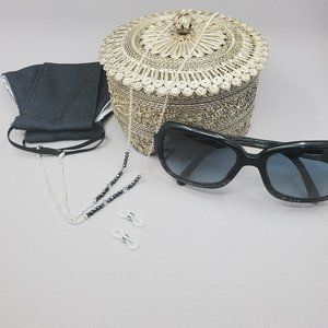 Sterling Silver Mask Chain Hematite & Bicon Beads